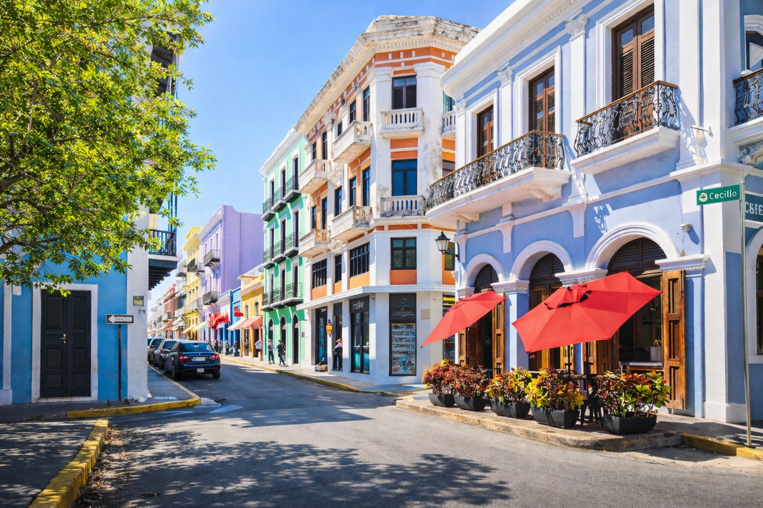 Colorful street in Old San Juan